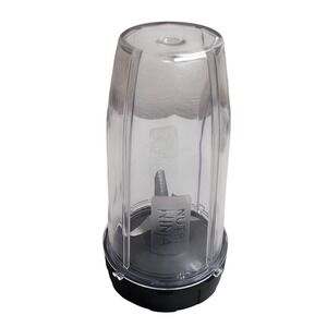 Nutri Ninja 28oz Blender Cup and 6-Fin Blade Assembly Clear Black Good Condition